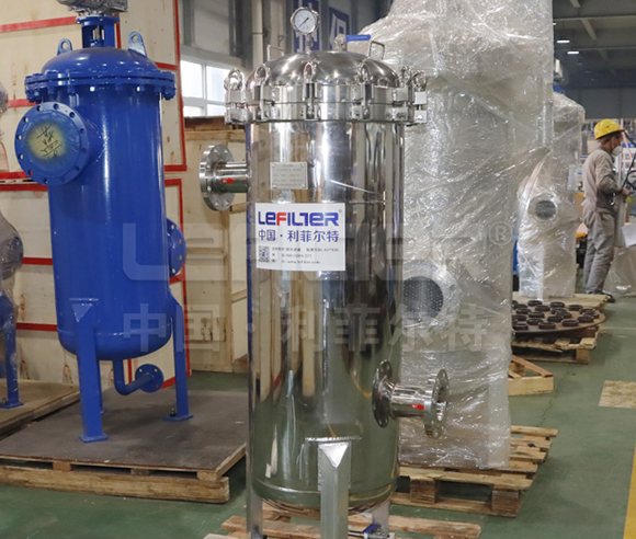 Bag filter duplex cartridge filtering unit