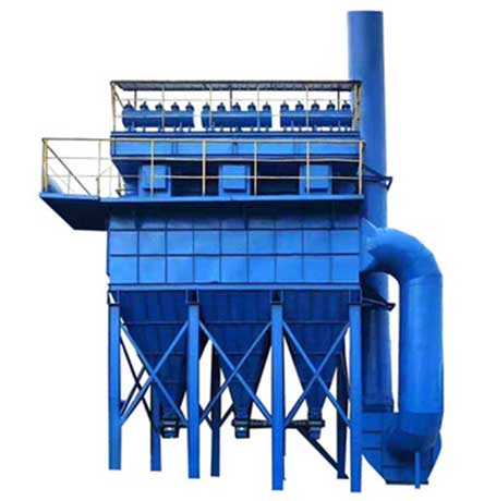 What is the function of the filter element of the filter cartridge dust collector?